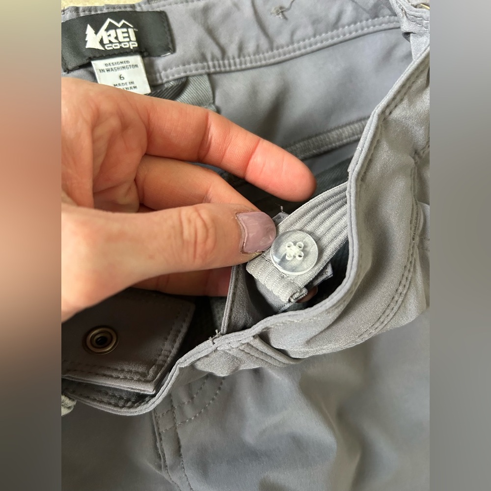 REI Kornati Roll-Up Pants Hiking Trail Utility UPF 50 Outdoor Gorp Travel Gray 6 - Picture 8 of 16